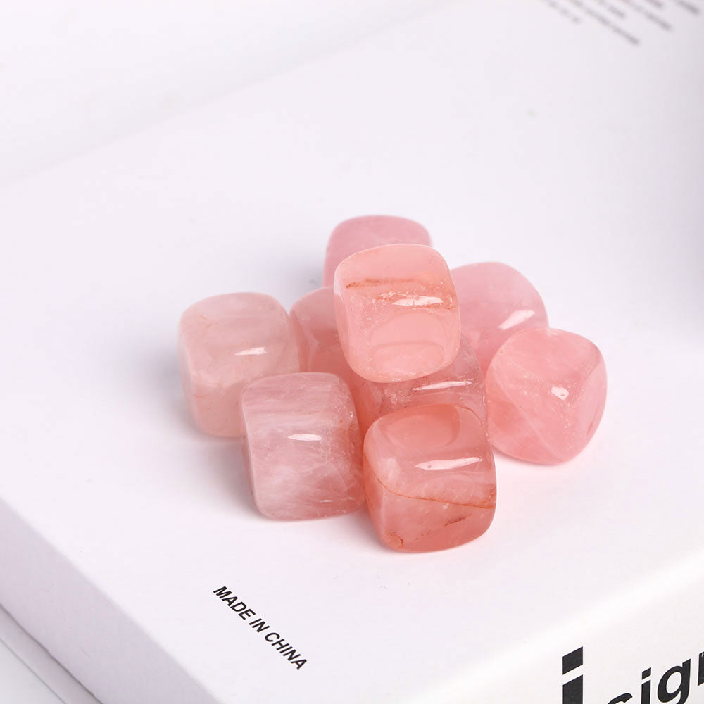 Rose Quartz Crystal Cube 0.78in Healing Energy Stone