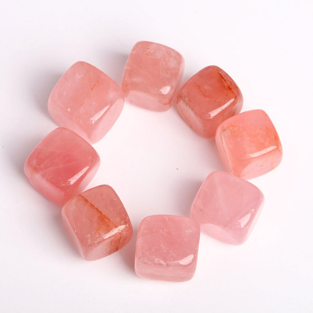 Rose Quartz Crystal Cube 0.78in Healing Energy Stone
