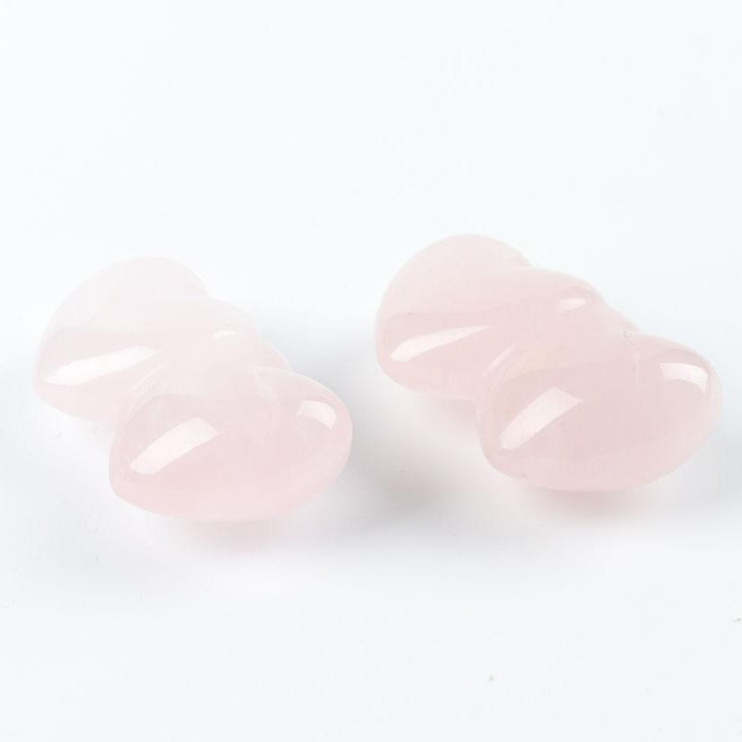 Rose Quartz Double Heart Crystal Carving 2.28in Healing Specimen