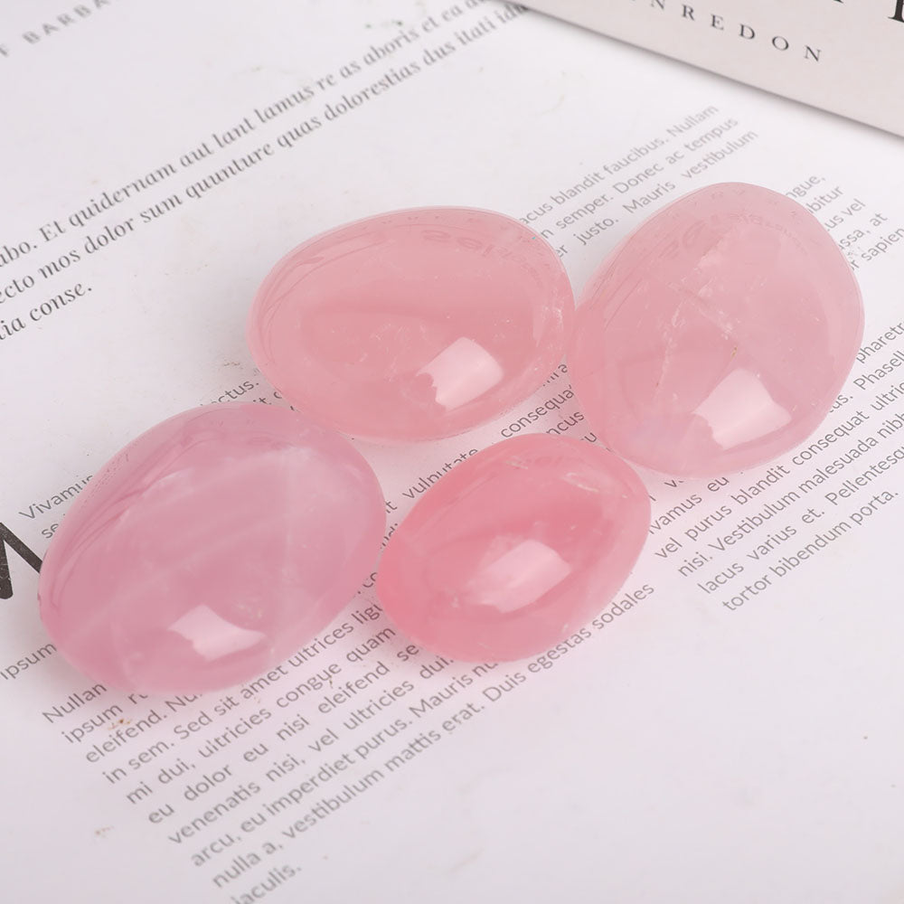 Rose Quartz Palm Stone 1.5-2.1 Inch Healing Crystal