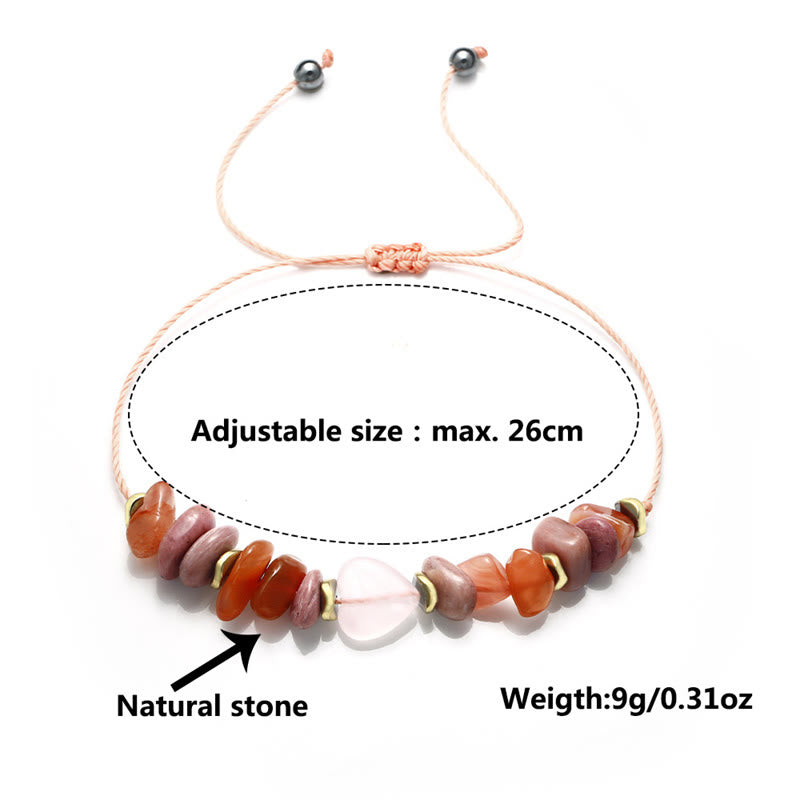 Rose Quartz Relationships Bracelet with Rhodonite & Carnelian for Love