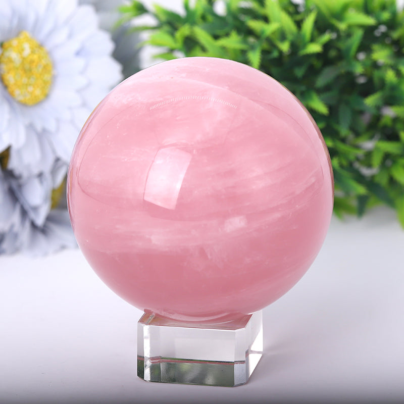Rose Quartz Sphere 2-4.5 inch Healing Crystal Orb