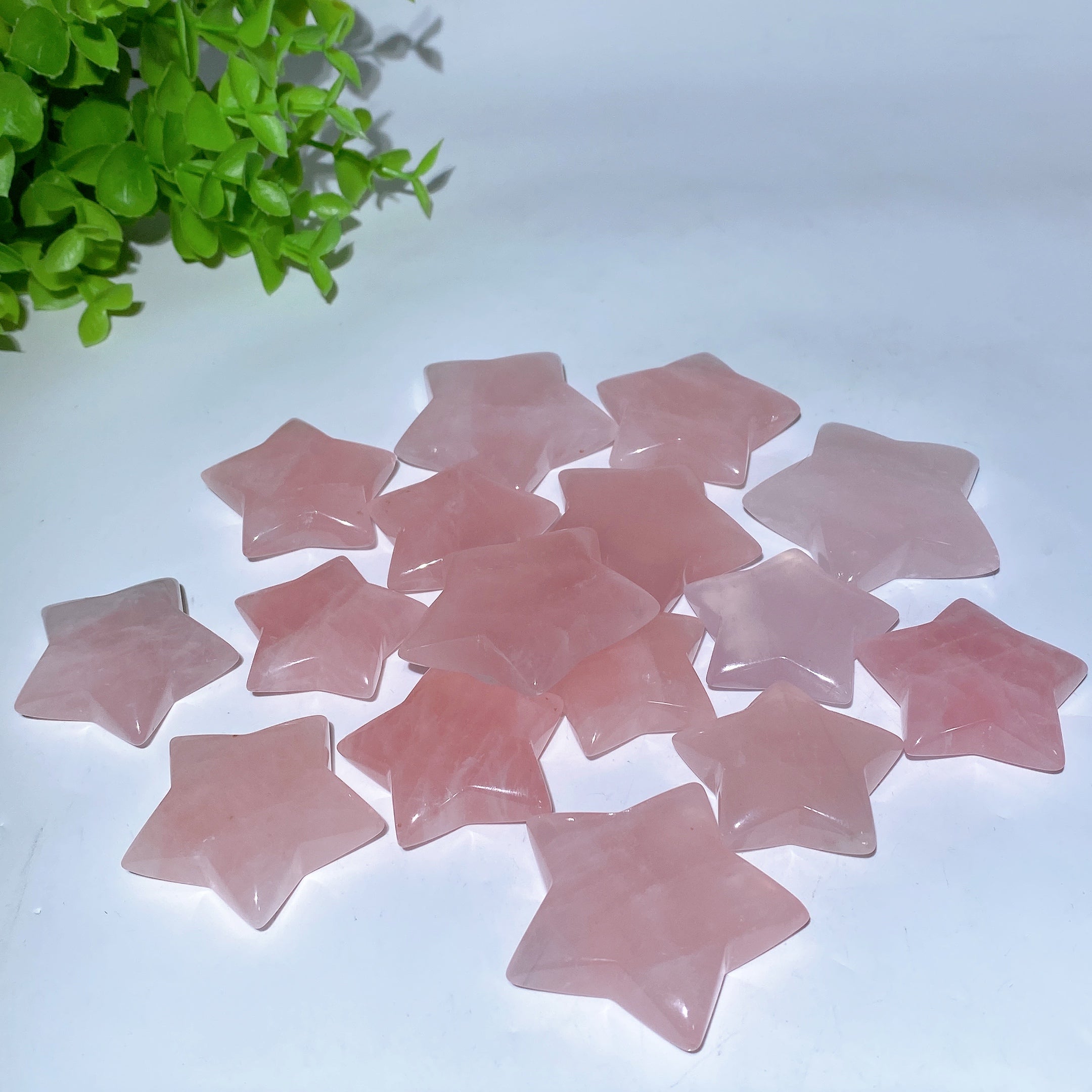 Rose Quartz Star Crystal Carvings 1.4-2.0 Inches Healing