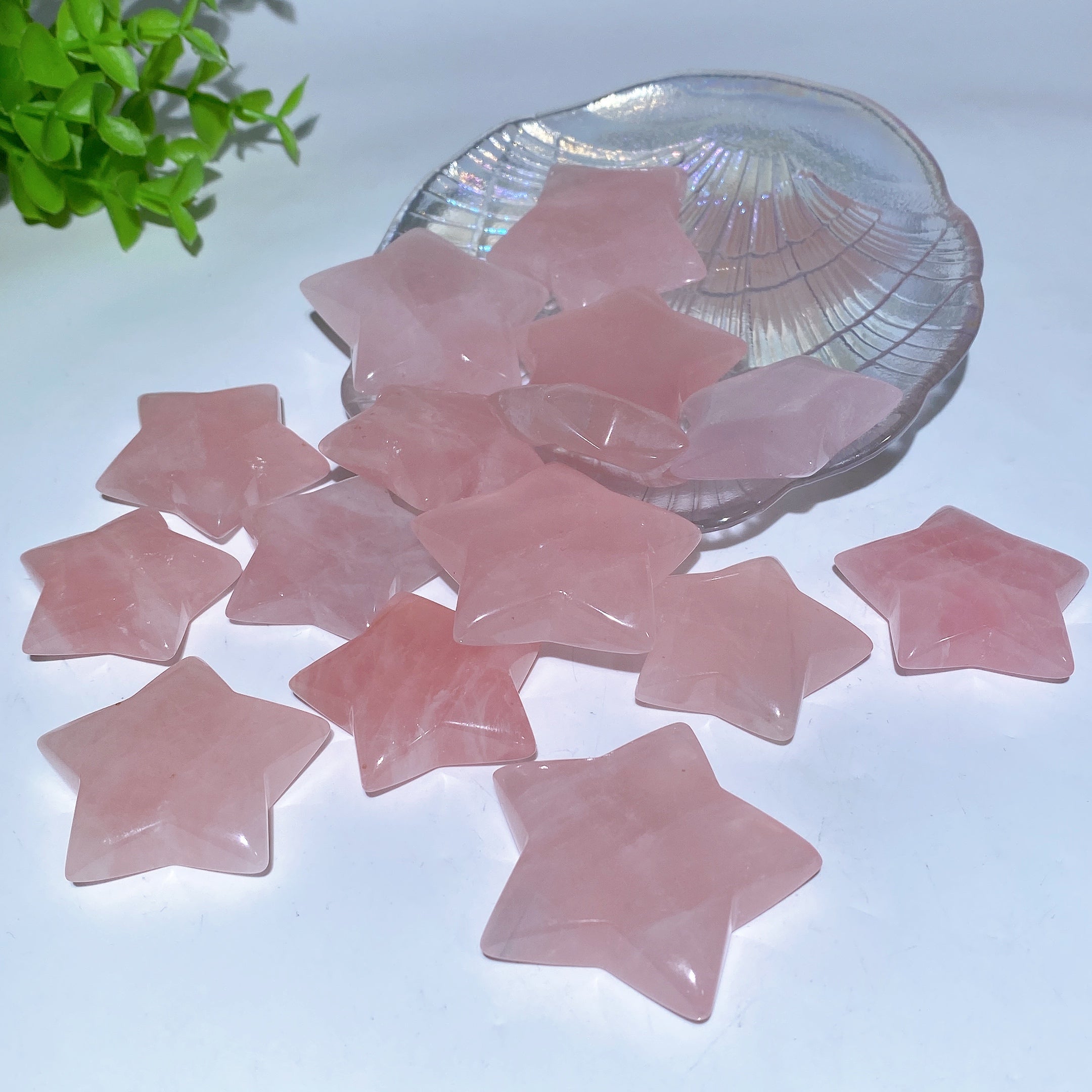 Rose Quartz Star Crystal Carvings 1.4-2.0 Inches Healing