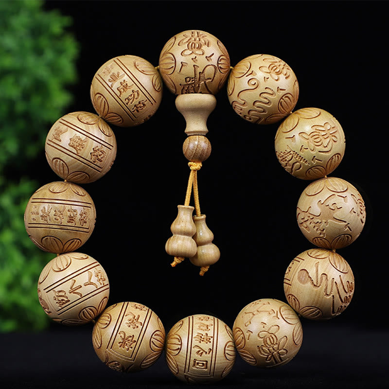 Rosewood Chinese Zodiac Bracelet | 12 Zodiac Beads Warmth