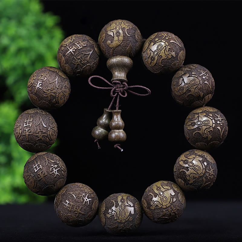 Rosewood Chinese Zodiac Bracelet | 12 Zodiac Beads Warmth