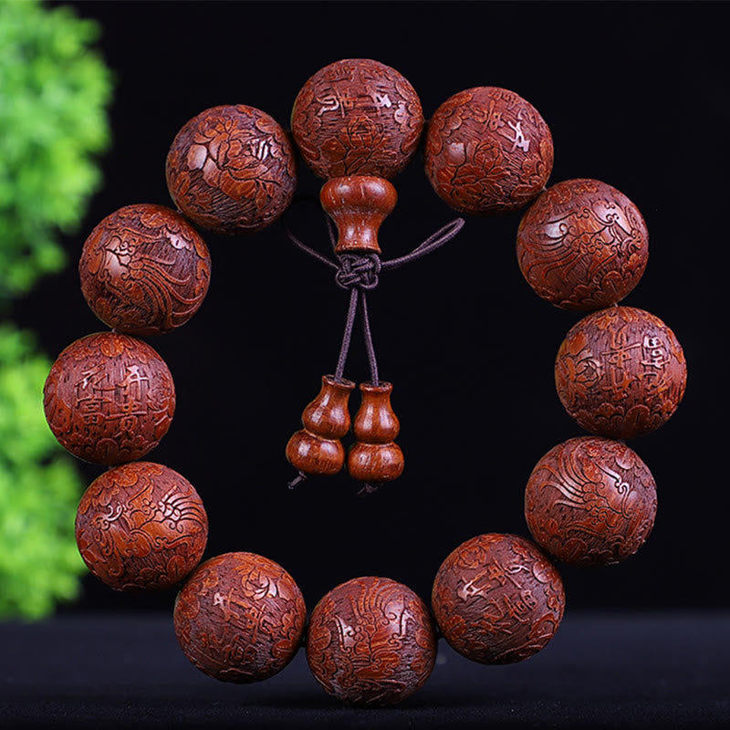 Rosewood Chinese Zodiac Bracelet | 12 Zodiac Beads Warmth