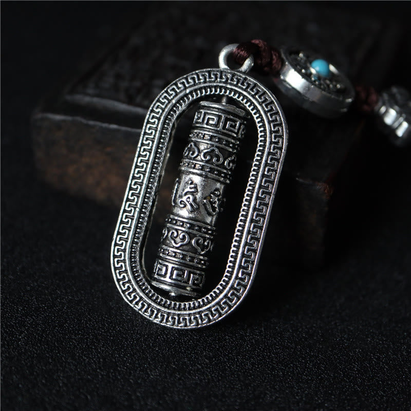 Rotatable Om Mani Padme Hum Prayer Wheel Car Decoration