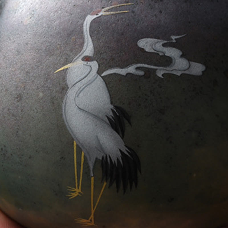 Round Pattern Ceramic Gongfu Teapot 240ml for Gongfu Tea