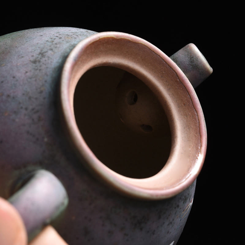 Round Pattern Ceramic Gongfu Teapot 240ml for Gongfu Tea