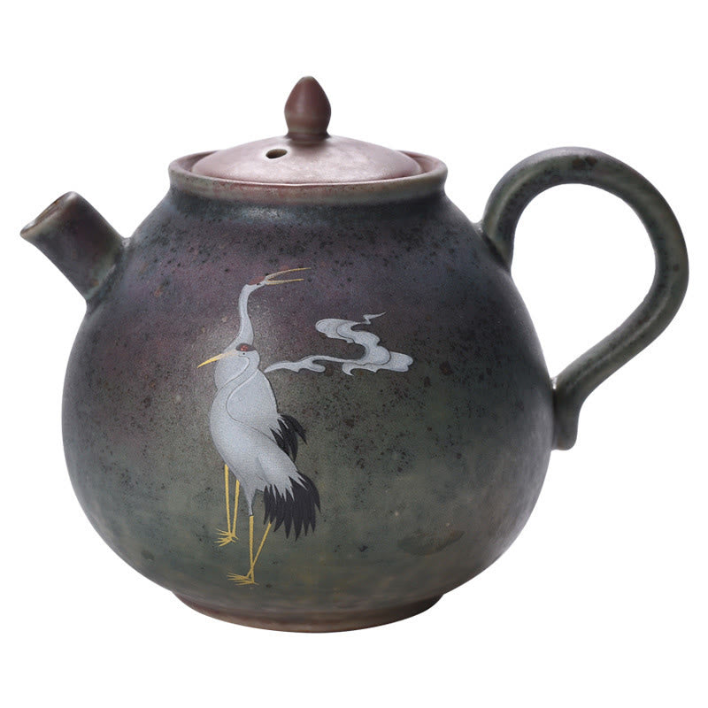 Round Pattern Ceramic Gongfu Teapot 240ml for Gongfu Tea
