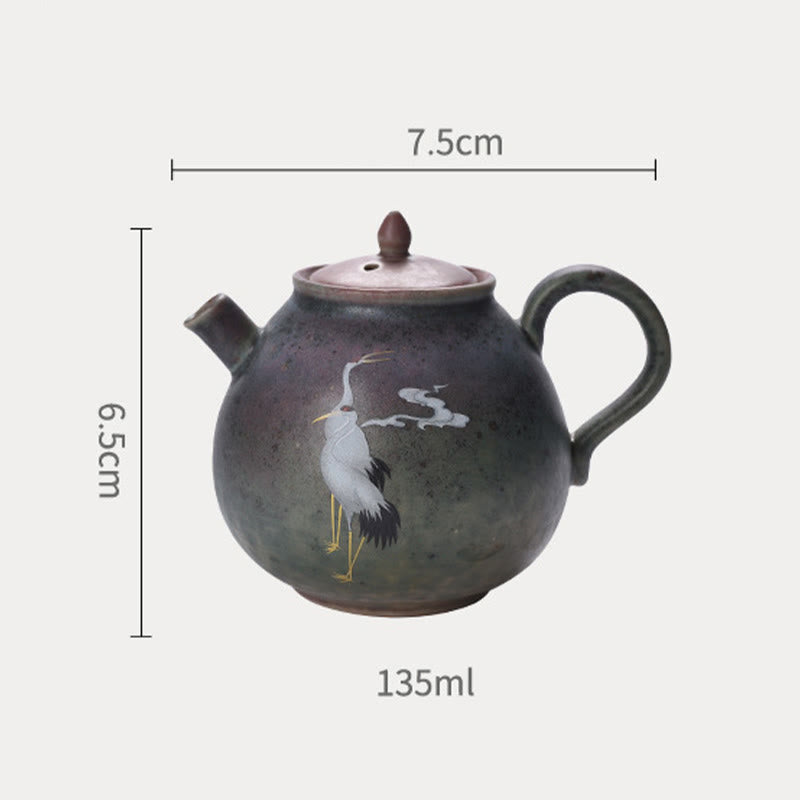 Round Pattern Ceramic Gongfu Teapot 240ml for Gongfu Tea