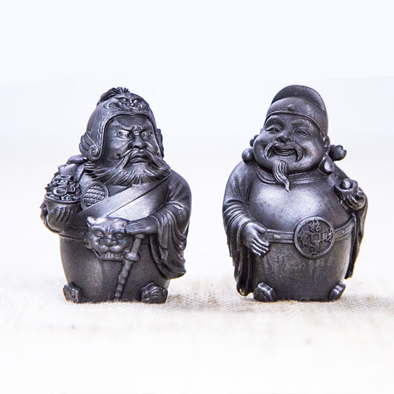 Rust Version Literary God of Wealth Iron Powder Statue