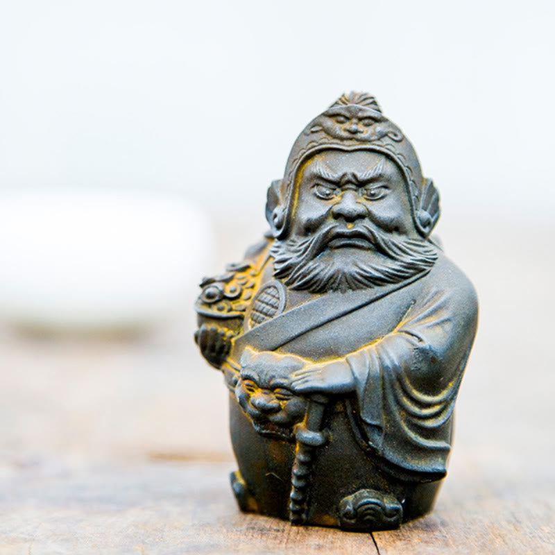 Rust Version Literary God of Wealth Iron Powder Statue