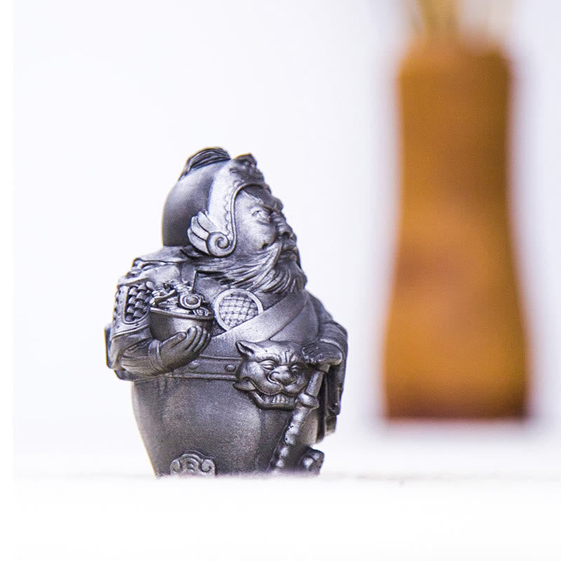 Rust Version Literary God of Wealth Iron Powder Statue