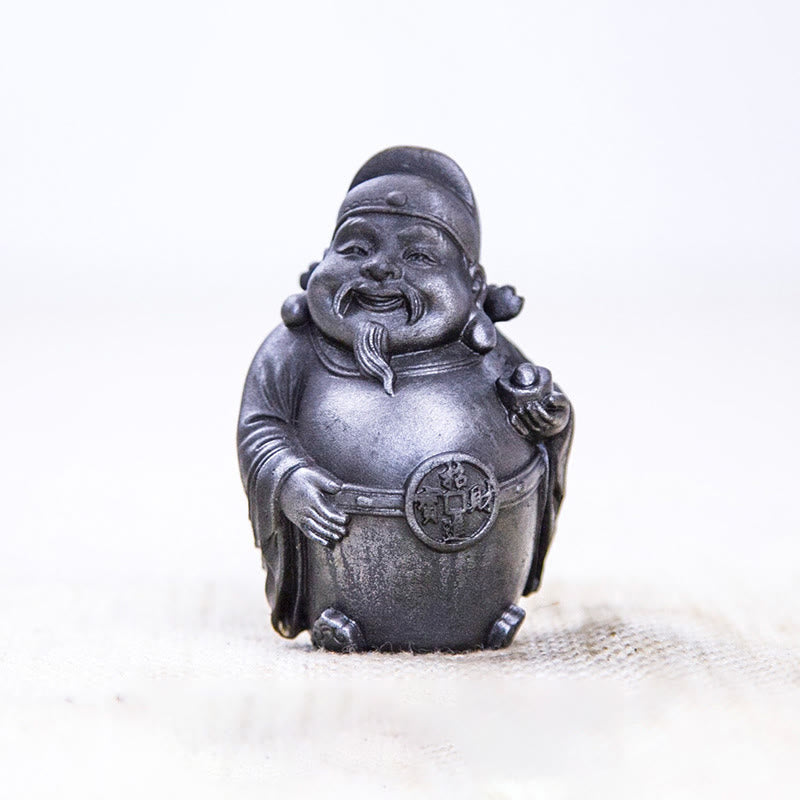 Rust Version Literary God of Wealth Iron Powder Statue