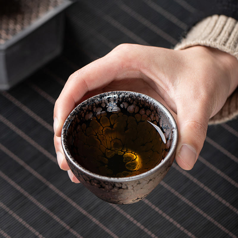 Sakura Jianzhan Ceramic Tea Cup 140ml Cherry Blossom Design