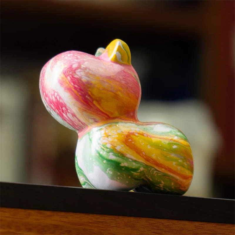 Sandalwood Mini Dog Lacquer Craft Zen Decor 1.77in (4.5cm)