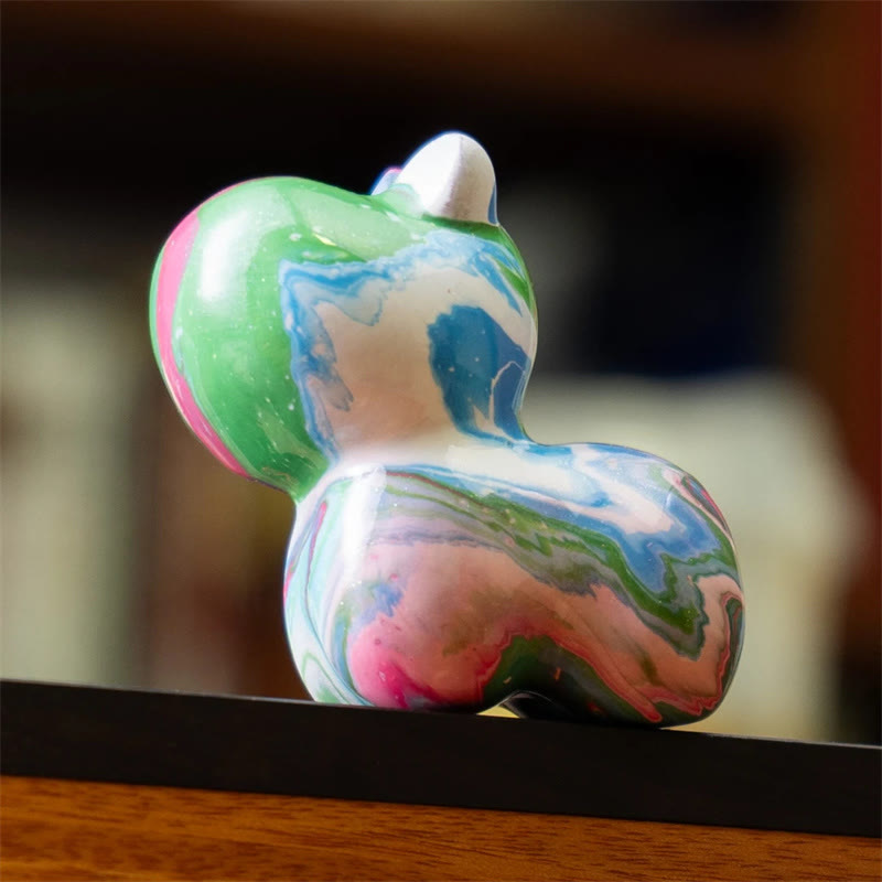 Sandalwood Mini Dog Lacquer Craft Zen Decor 1.77in (4.5cm)