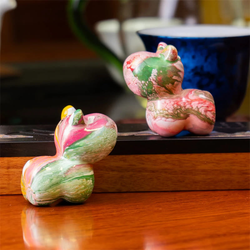 Sandalwood Mini Dog Lacquer Craft Zen Decor 1.77in (4.5cm)