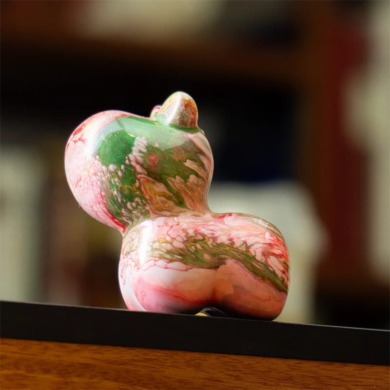 Sandalwood Mini Dog Lacquer Craft Zen Decor 1.77in (4.5cm)