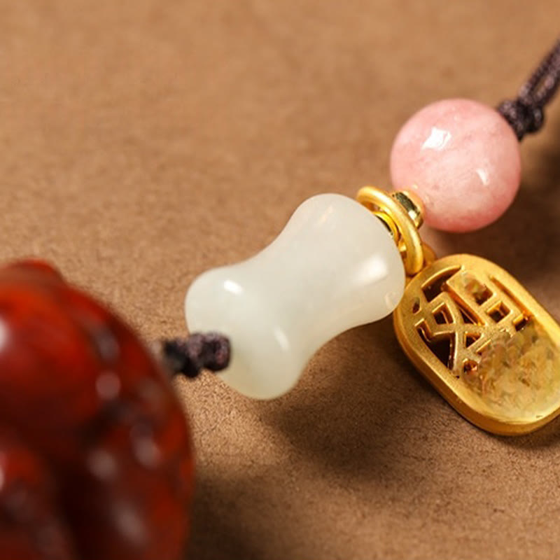 Sandalwood Spiritual Protection Key Chain with Lucky Cat Charm