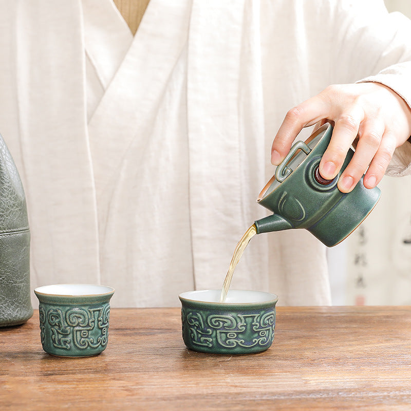 Sanxingdui Ceramic Chinese Tea Cup Set | Kung Fu Tea Gift