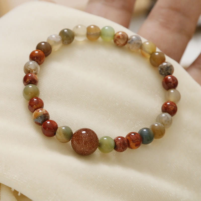Sea Sediment Jasper Agate Protection Bracelet Unisex
