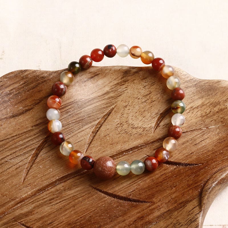 Sea Sediment Jasper Agate Protection Bracelet Unisex