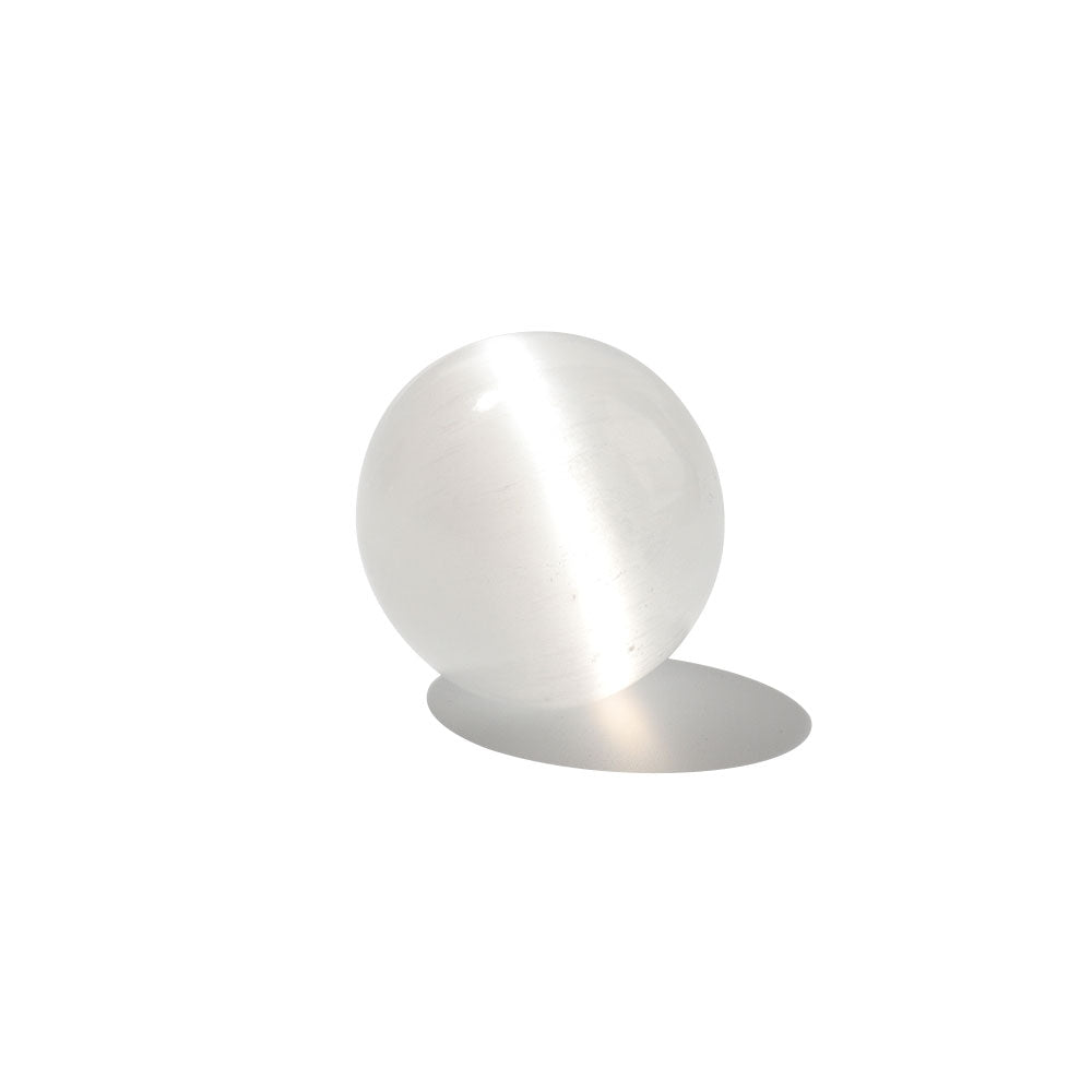 Selenite 1.5 Inch Crystal Sphere for Chakra Balance