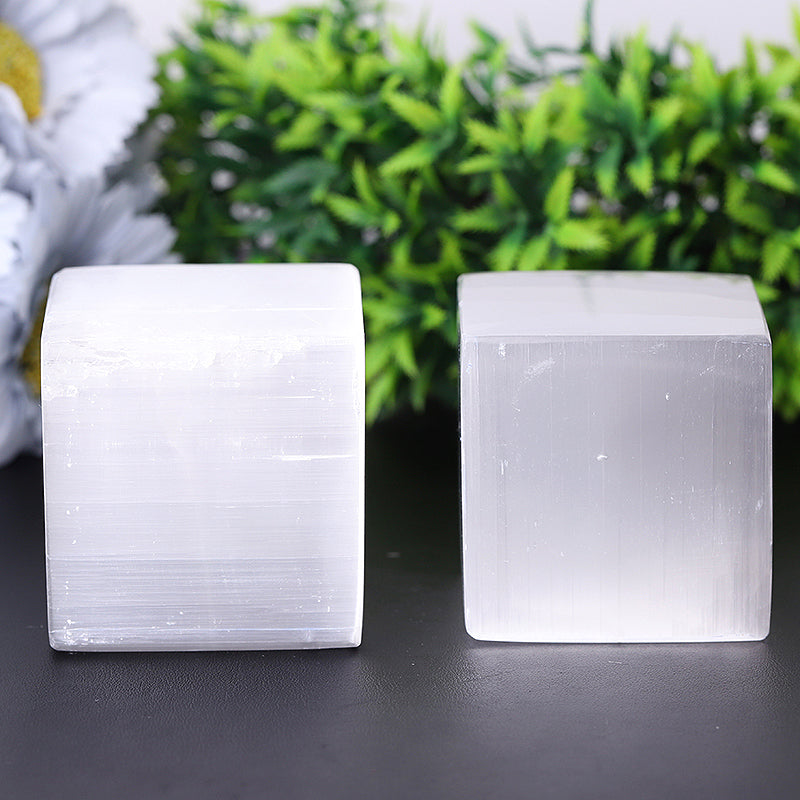 Selenite Crystal Cube 2.2 inches for Meditation