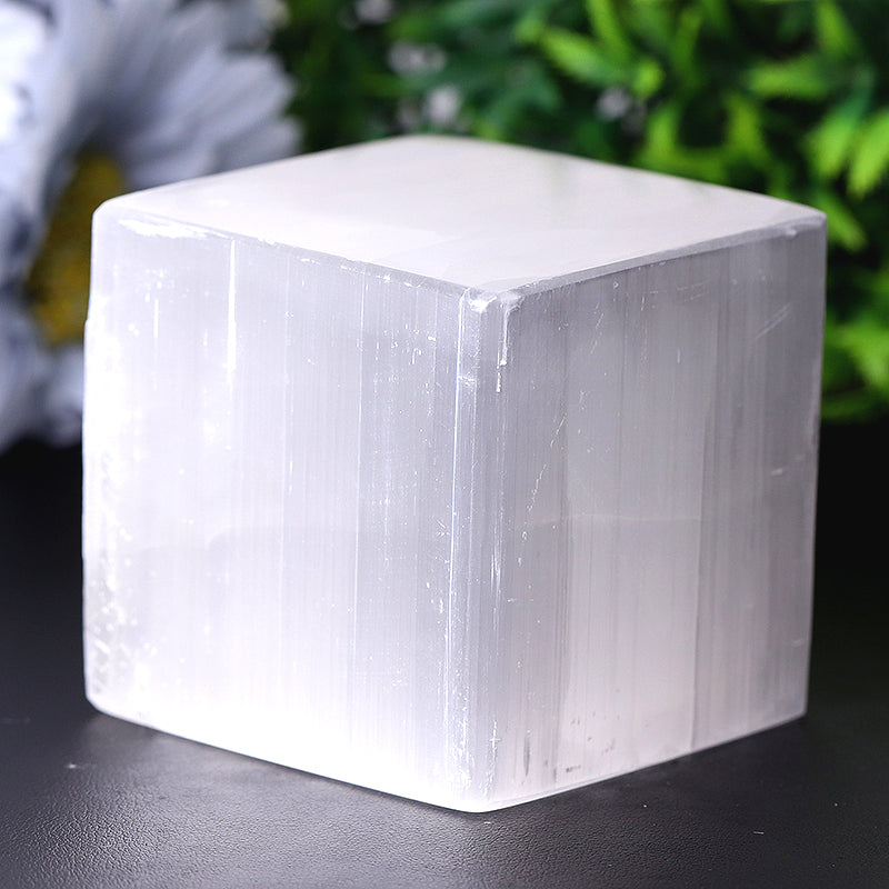 Selenite Crystal Cube 2.2 inches for Meditation