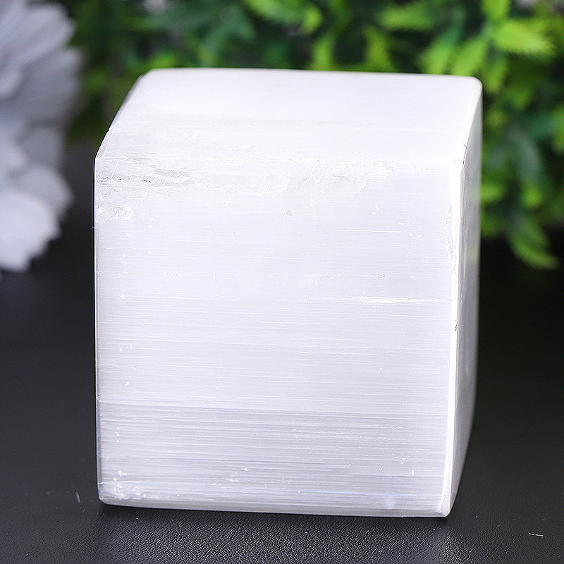 Selenite Crystal Cube 2.2 inches for Meditation