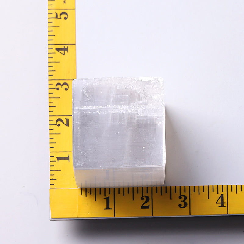 Selenite Crystal Cube 2.2 inches for Meditation