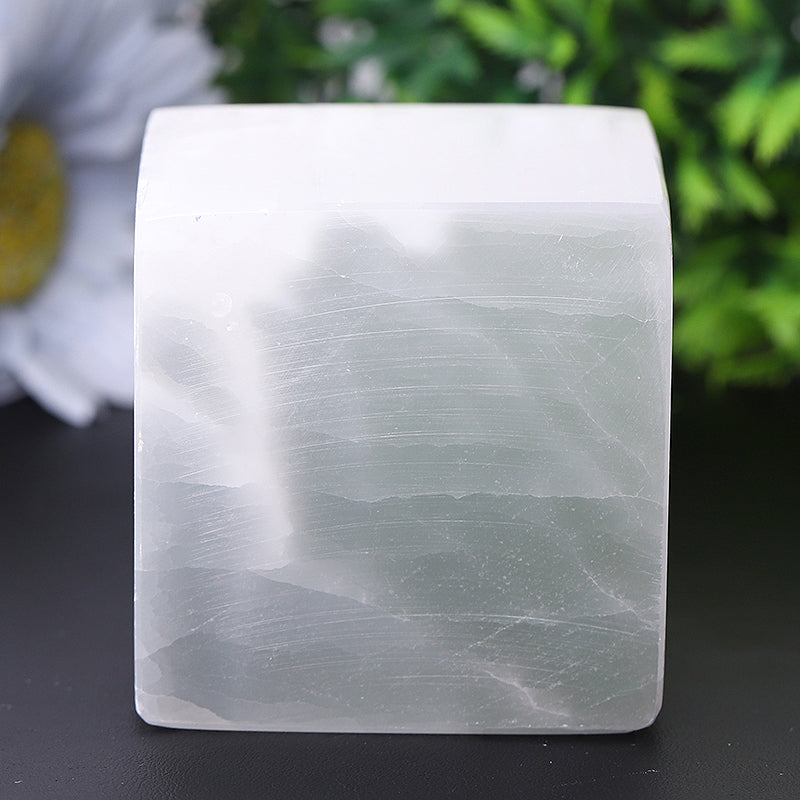 Selenite Crystal Cube 2.2 inches for Meditation