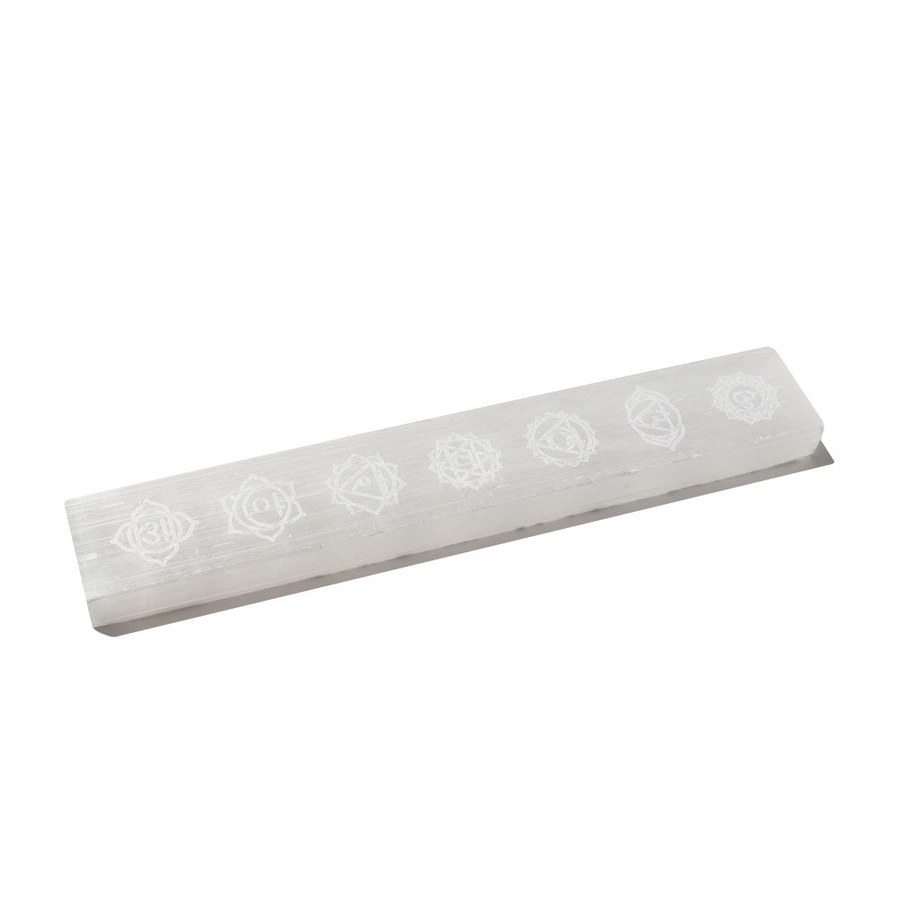 Selenite Stick with Chakra Engraving 7.2inch Crystal Healing