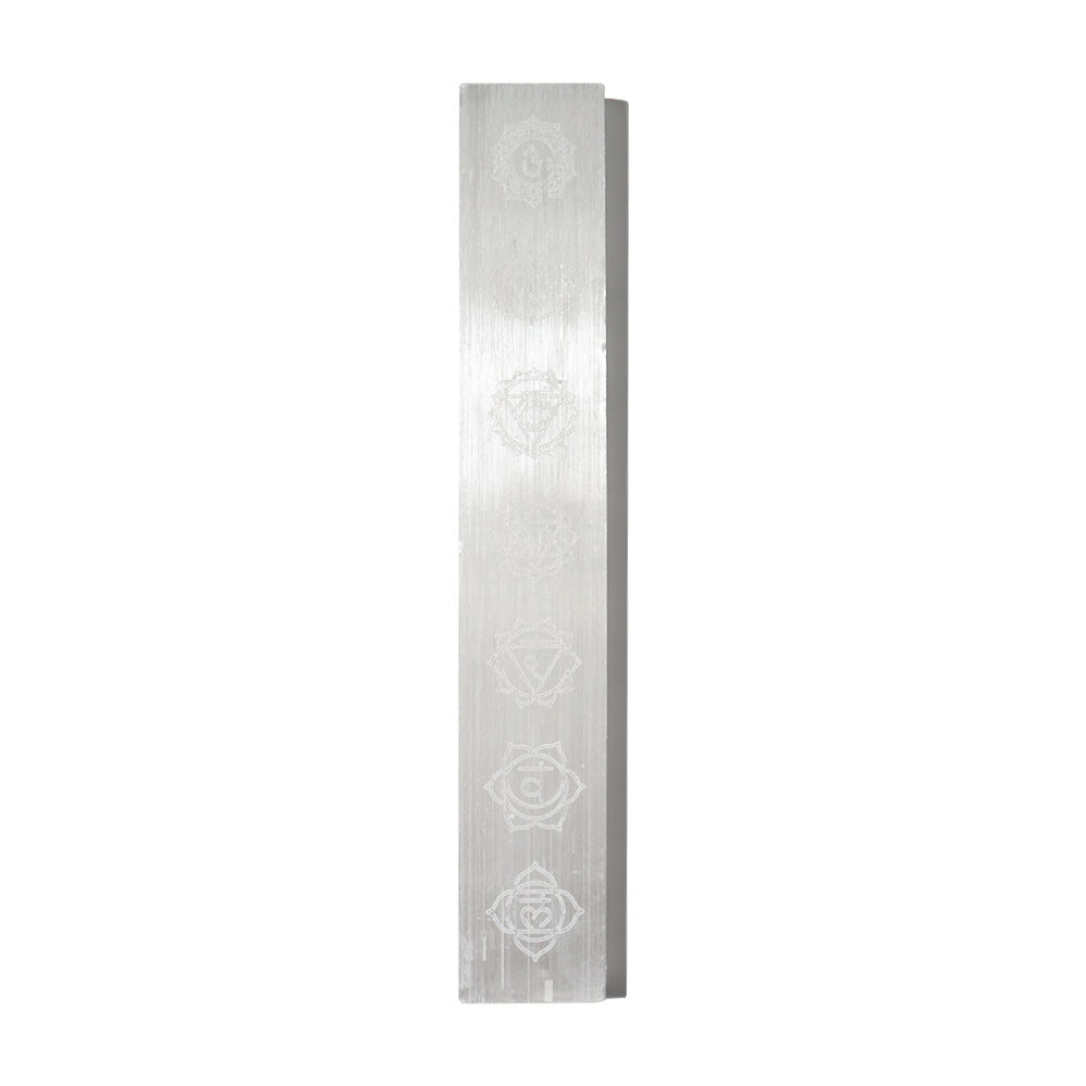 Selenite Stick with Chakra Engraving 7.2inch Crystal Healing