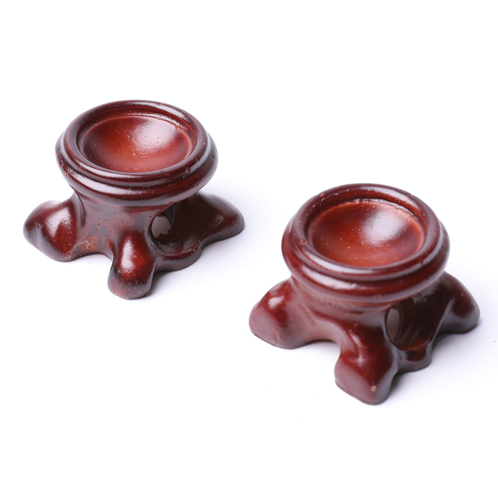 Set of 2 Branch Wooden Display Stands for Crystal Decor 3x3cm