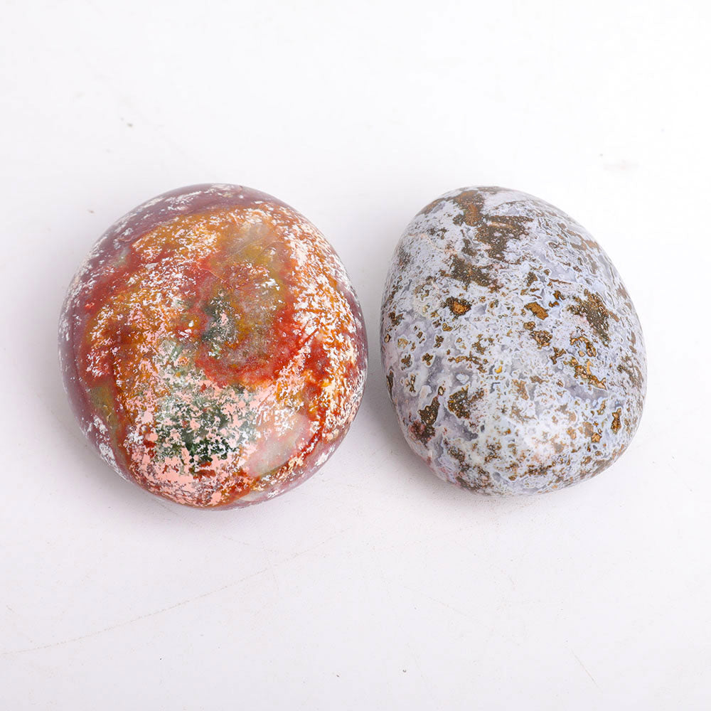 Set of 2 Ocean Jasper Polished Palm Stones 2.5-3 Inch