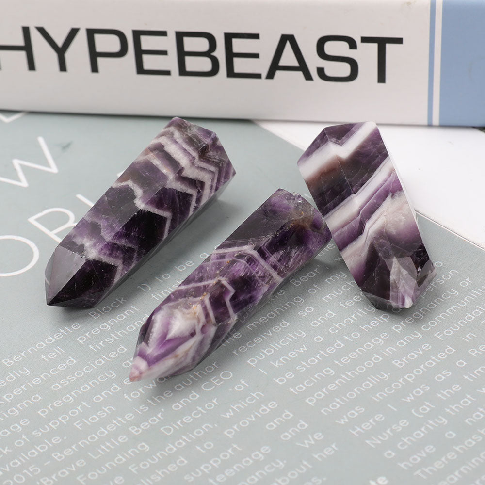 Set of 3 Amethyst Crystal Points 2.3-2.6 inch Healing Stones