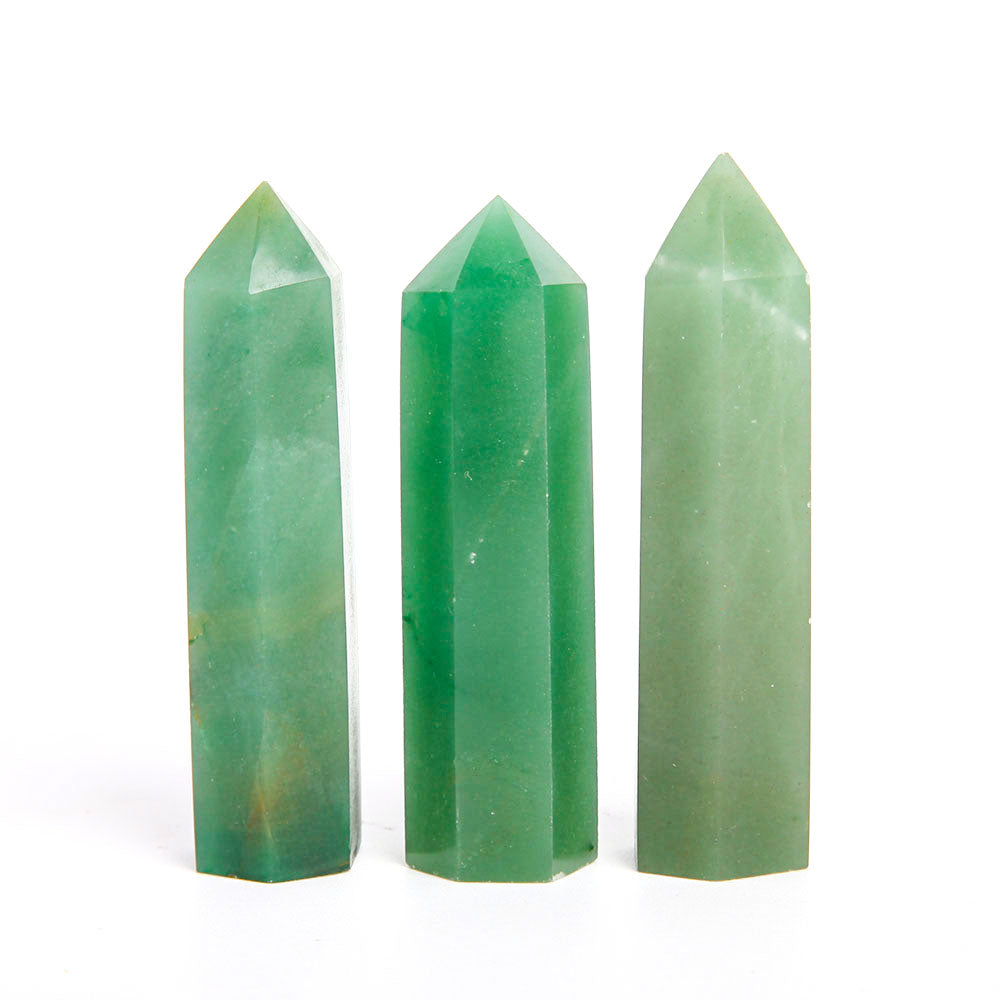 Set of 3 Aventurine Crystal Points 2.9-3.3 Inches
