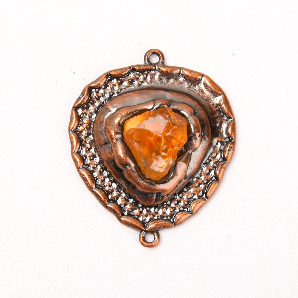 Set of 3 Citrine Amethyst Labradorite Crystal Pendants