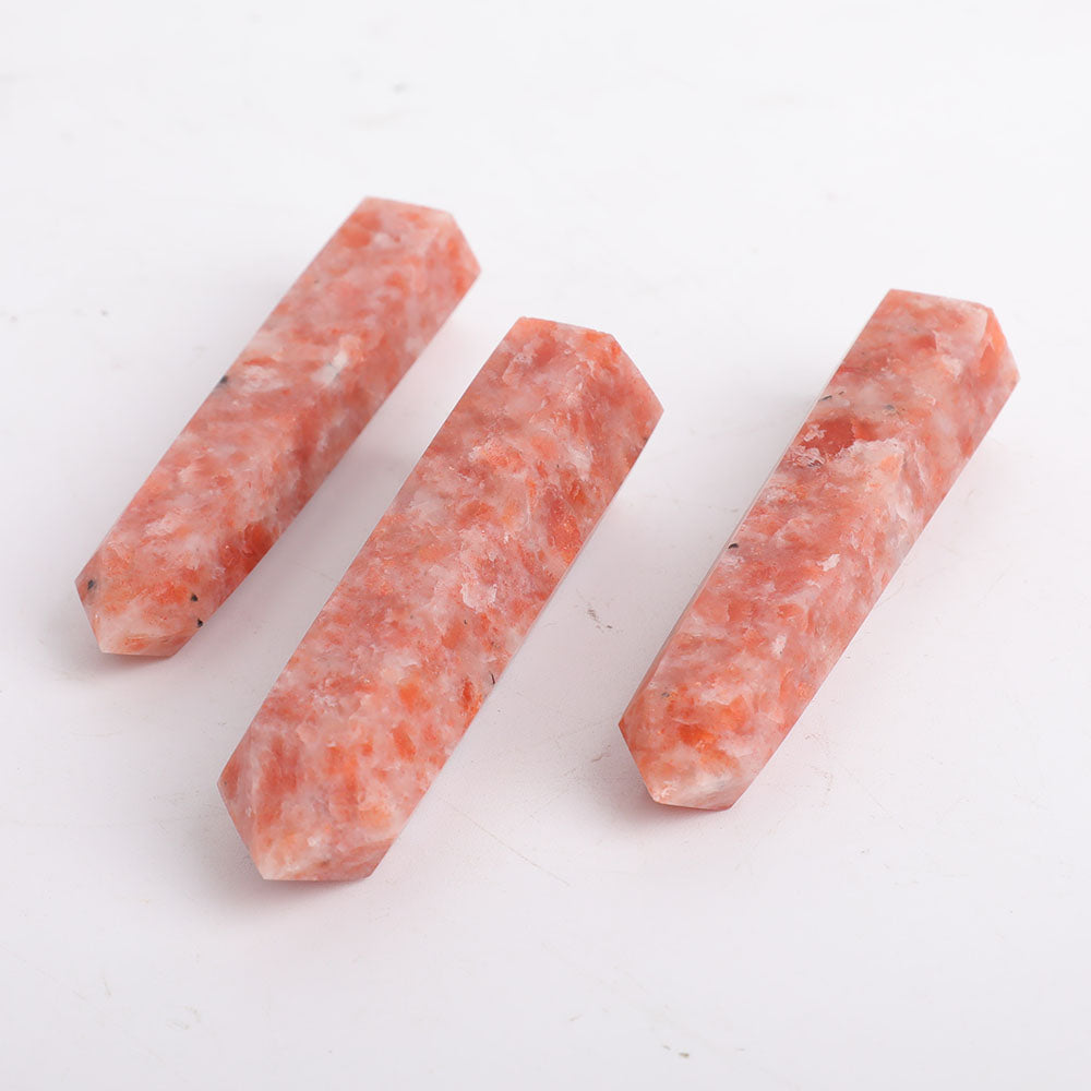 Set of 3 Gold Strawberry Quartz Crystal Points 3.5-4"