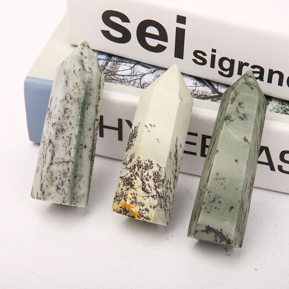 Set of 3 Polished Jade Crystal Points 2.5-3.5 Inch Healing