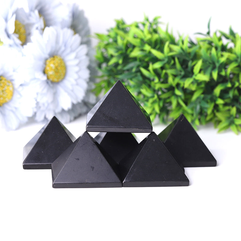 Shungite Crystal Pyramid Carvings 1.5-2 inch Healing Tool