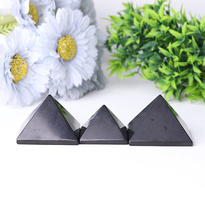 Shungite Crystal Pyramid Carvings 1.5-2 inch Healing Tool
