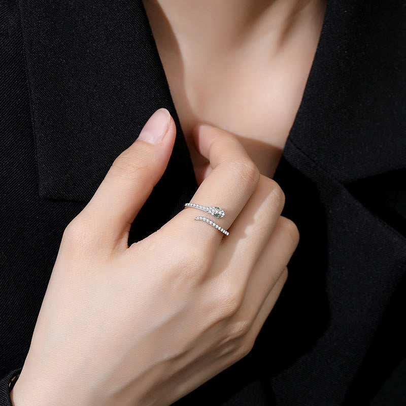 Silver Adjustable Snake Spirit Ring