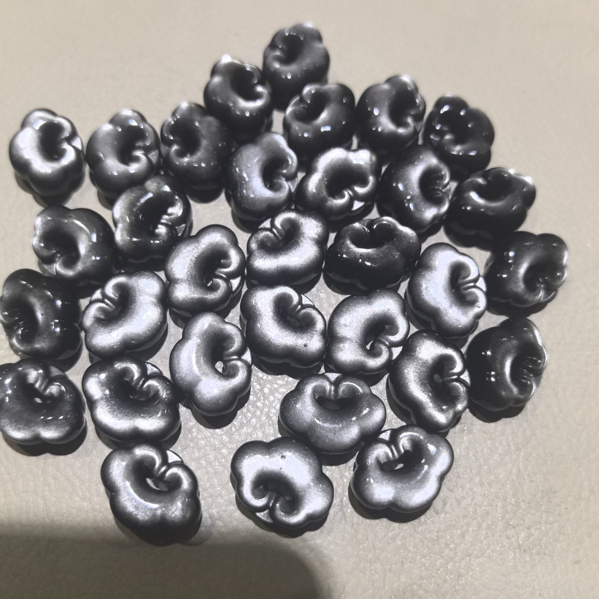 Silver Sheen Obsidian Auspicious Clouds Protection Necklace