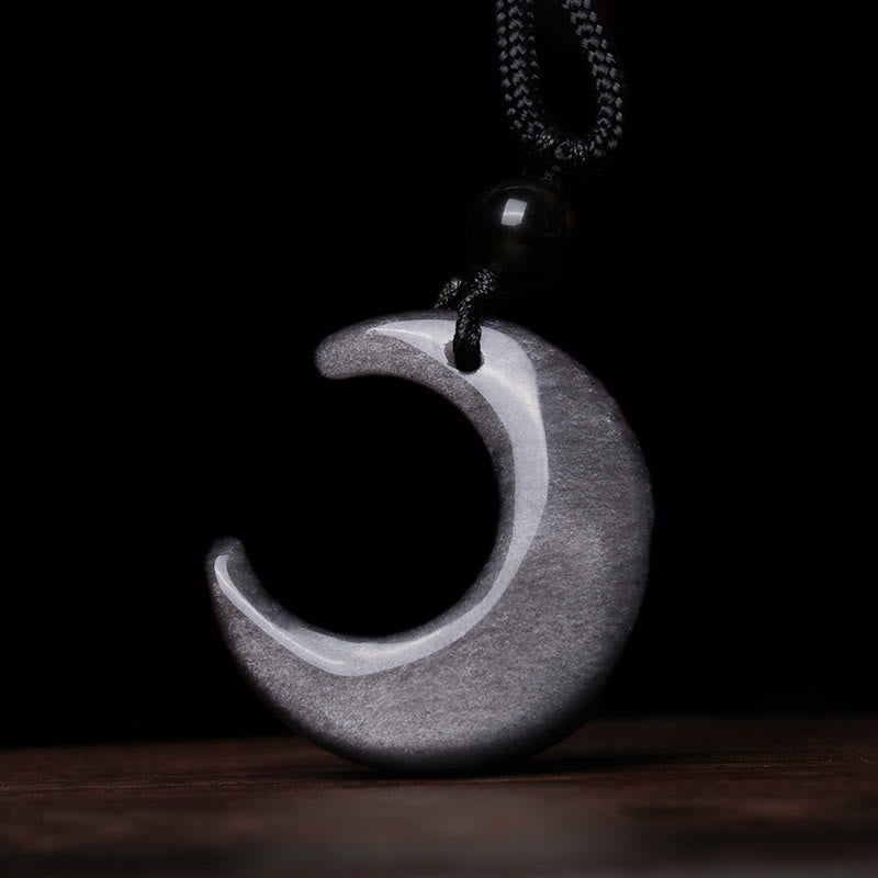 Silver Sheen Obsidian Yin Yang Pendant Necklace for Couples