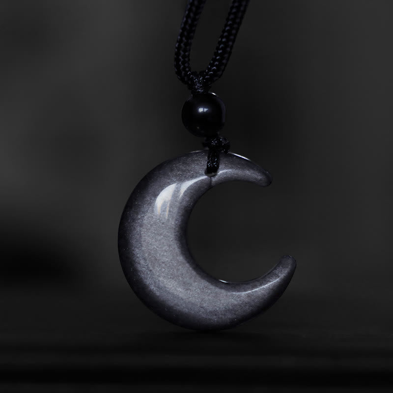 Silver Sheen Obsidian Yin Yang Pendant Necklace for Couples